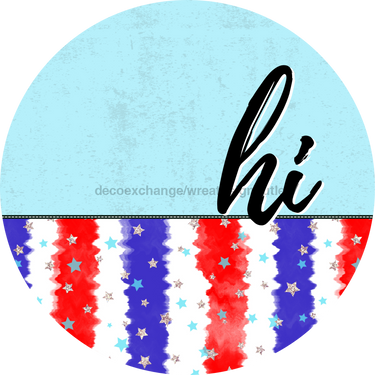 Patriotic Door Hanger Hi Dco - 01501 - Dh 18’ Round Wood
